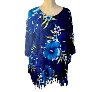 Aloha Hawaiian Fashion Tunic Pull Over Cover Up Poncho One Size